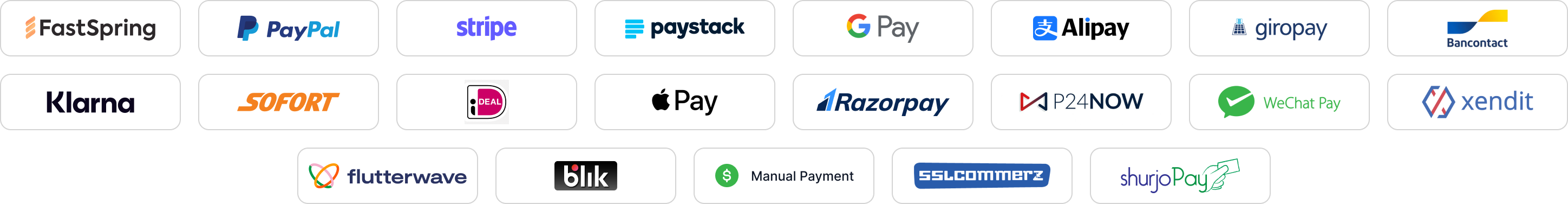 ezy supported payment methods