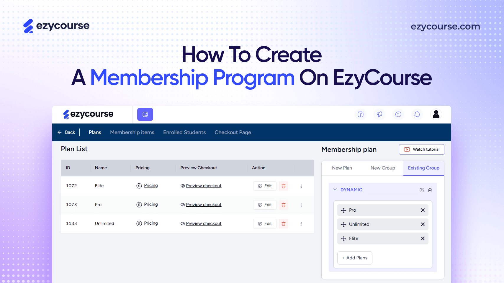 How to Create a Membership Program on EzyCourse